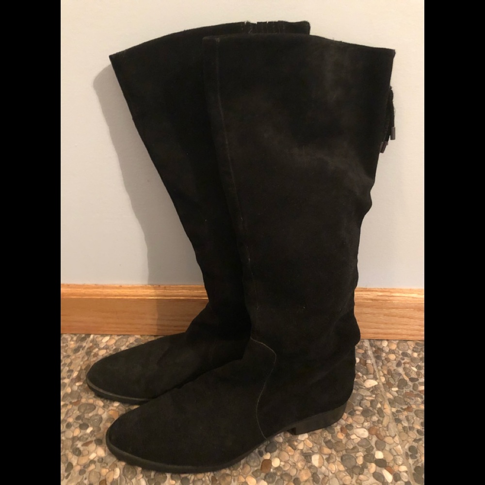 Calvin Klein black suede boots. Size 8